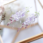 藤の花　アメジストさざれ石　小枝ピアス