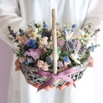 natural bluepurple dryflowers arrangement  ドライフラワー
