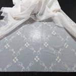 【横140X縦200】金刺繍丸小花柄ボイルレースカーテンハギレ 