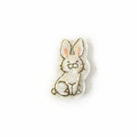 おすわりウサギさん手刺繍ブローチ