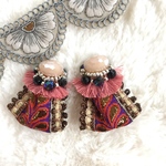 lino〜刺繍リボン×ガラスビーズ♡