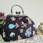 ジョリーフルール+PUレザーがま口バッグ