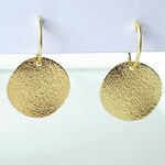 【再販×2】〈痛くない〉～フェイクピアス～ゴールドリング×ウェーブプレートイヤリング・イヤークリップ(両耳用)(手で調節可能)  管理No.1376