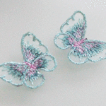 レース素材刺繍パーツ　蝶・大【Ａ】10個で300円