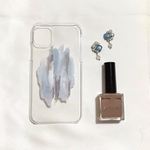 【送料無料】ニュアンスカラー blue iphoneケース iphone11対応【名入れ&配置オーダー可能】