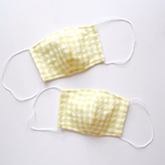 【再販】こども用布マスク チェックyellow