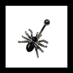 【spider_stone ボディピアス  へそピアス 。】﻿病みかわいい シルバー ラインストーン ボディピアス バナナバーベル 軟骨 へそピアス へそピ 