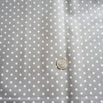 《５８×１５０ｃｍ》綿麻　水玉　ブルーグレー　ドット　麻混　カットクロス
