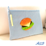 I ♥︎ hamburger clutch bag (baby blue)