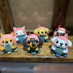  疫病退散　わんことにゃんこのアマビエちゃん　置物