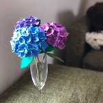 フエルトフラワー　紫陽花　紫青系