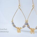しずくピアス（イヤリング）Elephant