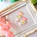 ハートとお花のイヤーアクセサリー