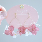 【限定】揺れる紫陽花 ♡　しずくフープピアス/樹脂ノンホールピアス（イヤリング）