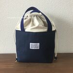 無地　洗える！保冷お弁当用トートバッグ　無地　ネイビー