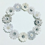 お花シール❁︎スワロフスキー❁︎30枚❁︎silver×white