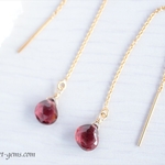 再》14kgf*Lamplight Garnet  一粒アメリカンピアス