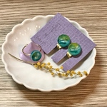   「lemon」 12mm 耳飾り&10mm指輪セット（丸）