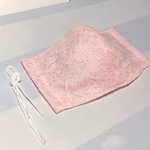 手作りインナーマスクキット　レースピンク　ゴム紐付き