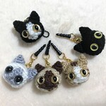 オーダー品☆isaj1646様【送料無料】やさぐれ黒猫🐈小さい猫あみぐるみ