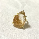 大粒天然石ブロンズルチルクォーツのアンティーク調リング