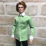 シャツ[黄緑ギンガム]【ドール服 FRHomme ケン 12インチ】