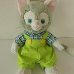 サスペンダーパンツ（ライム）&チェック柄ブラウス♪ジェラトーニ用【受注作製】