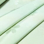 正絹 長襦袢地 綸子 はぎれ【桜模様織り出し】緑 ５０cm