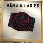 布マスク　立体　手作り　デニム　赤ライン