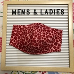 布マスク　立体　手作り　ピンクヒョウ柄