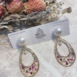 新作🥀パール×レジンドライフラワー　イヤリング　ピアス