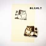 【ブチにゃんこ☆ヨガはんこ☆ネコ☆消しゴムはんこ☆カレンダーはんこ☆にゃんこシリーズ】