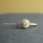 惑星のようなインプレッションストーン／wrapping ring