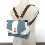 受注生産　4wayミニショルダーバッグ 灰青/生成り