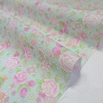 60ローン生地｜110×50cm｜ミニローズ｜ライトグリーン｜綿｜コットン｜花柄｜布｜コスモ