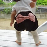 再117。コーデュロイで作ったリボンのパンツ