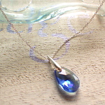 Blue Mermaid Tear Drop /クリスタルネックレス　＆sv925