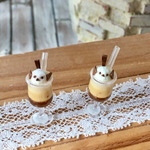 ミニチュア　コーヒーフロート　シマエナガ