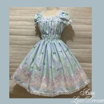 GW特別価格50％OFF♪星座とペガサスとお城ワンピース ジャンパースカート★パステルミント×白レース(即納品)