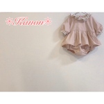 ●ok様専用●★リバティ＊フリル✳ぷっくり半袖ロンパース 女の子✳８０🌼【送料無料】フローティングフローラ