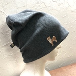 期間限定　SALE【ケア帽子】　柴犬ワッペン　ニット帽