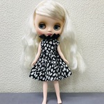 ノースリーブワンピース（黒ドット）