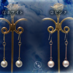 【コットンパール】繊細チェーン1粒ピアス_ホワイト【シンプル】