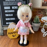 NEW!! オビツ11サイズ アメリカンダイナー 制服セット ガール【アプリコット】