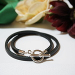 ☆本革ブレス・BLACK×SILVER☆