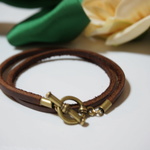 ☆本革ブレス・BROWN×ANTIQUEGOLD☆
