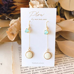 【再販売】七宝焼 mini round ロングピアス～ ivory～