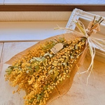 大きめミモザのスワッグ＊タグ付き＊ワックスペーパー