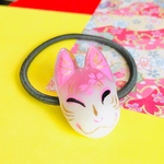 桜色の狐ヘアゴム