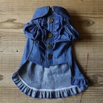 【完成品】デニム生地パフスリーブワンピース